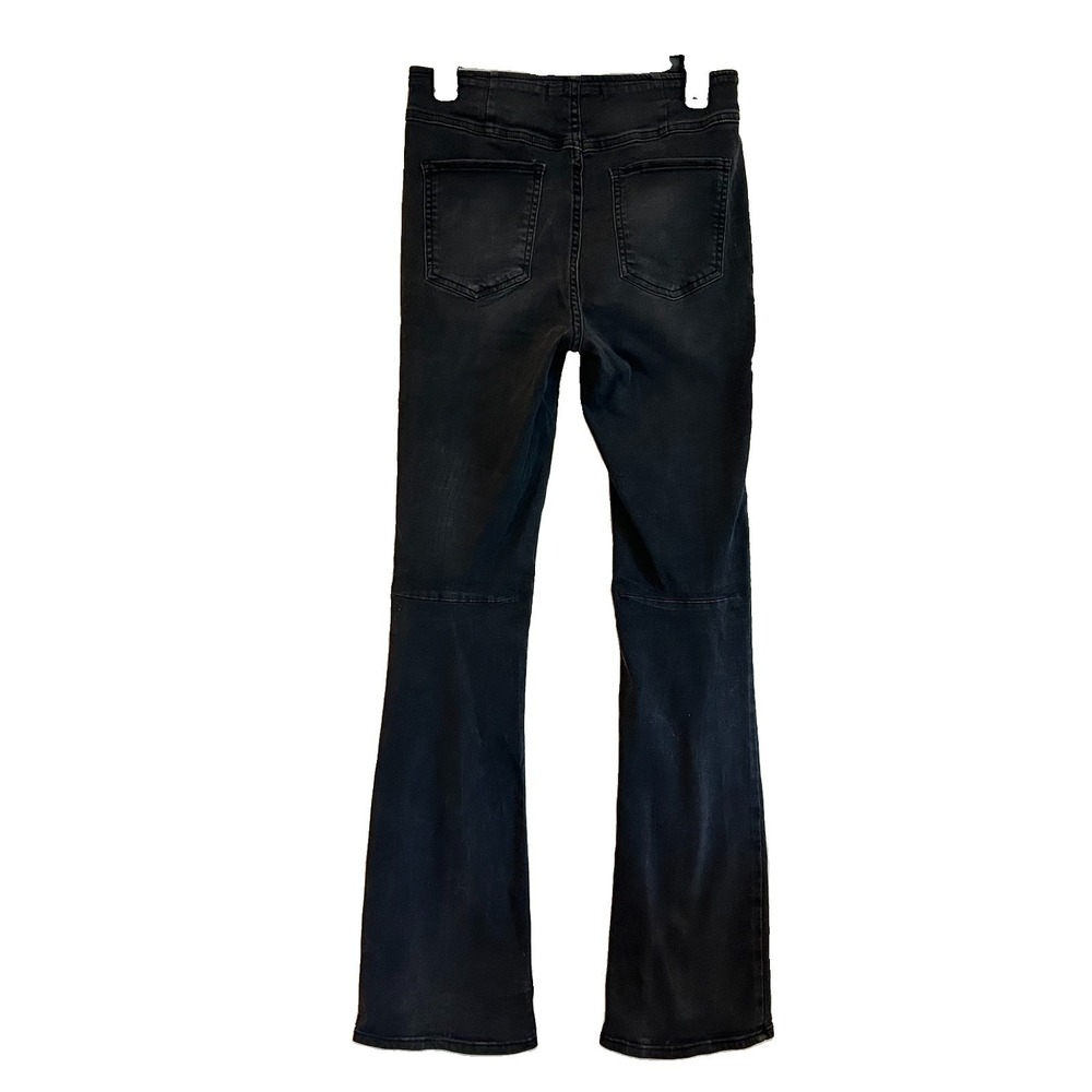 We The Free Free People Flare Jeans Sz 29 Faded Black Pull On Stretch